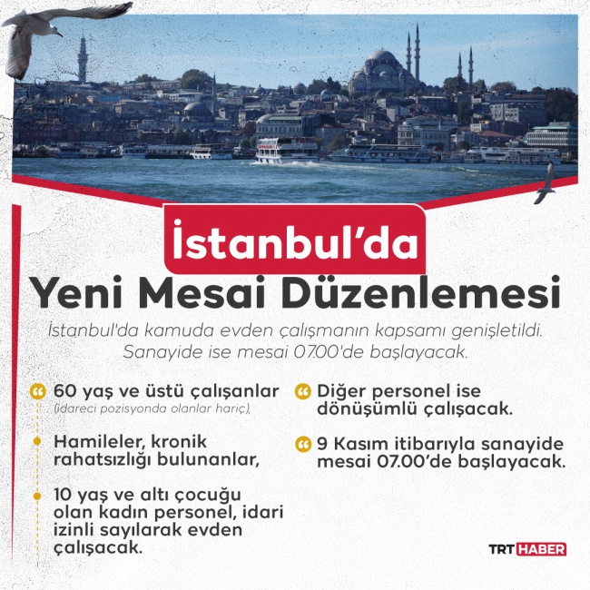 İstanbul'da yeni mesai düzenlemesi ve evden çalışma kararı